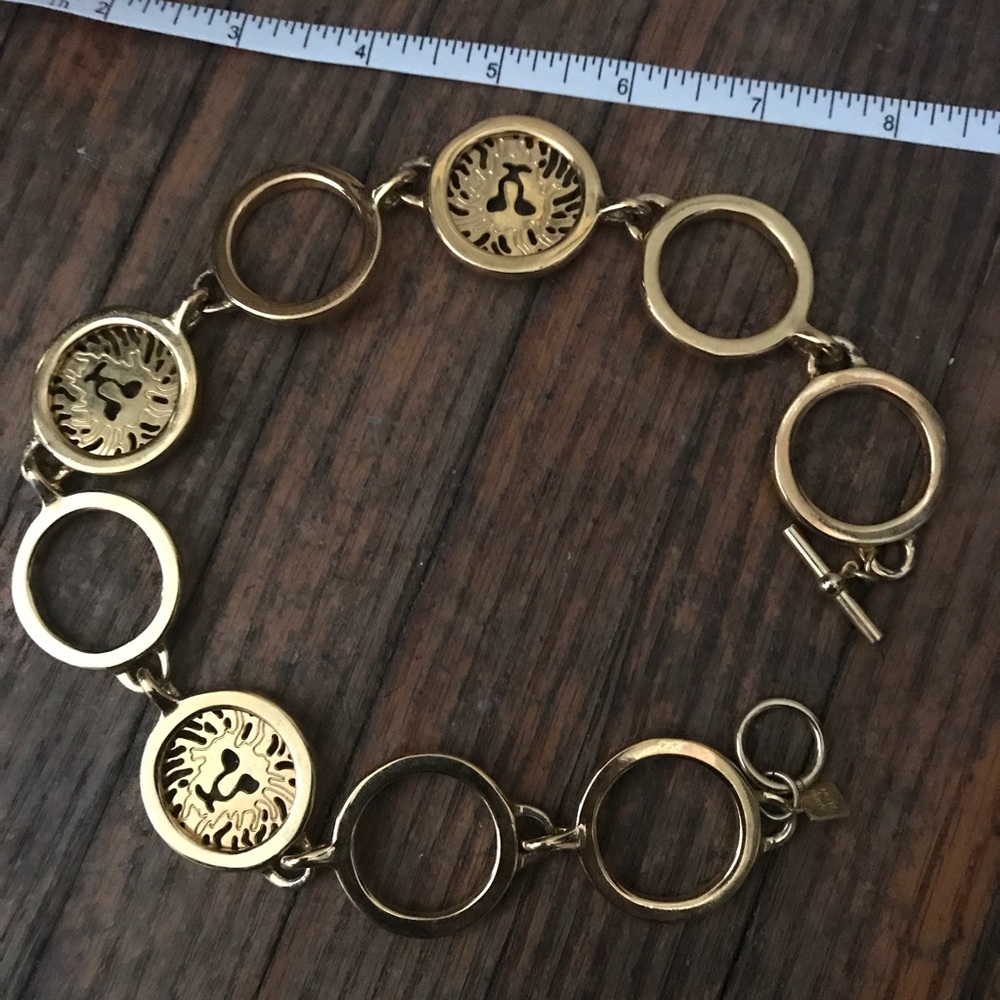 Vintage Anne Klein Lion Head logo necklace.